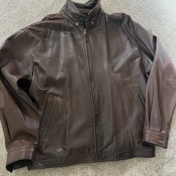 Chocolate Polo Leather Jacket - Picture 2 of 3
